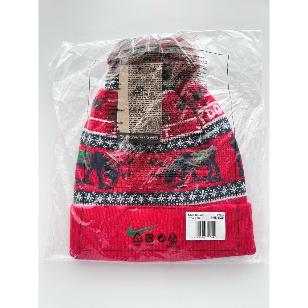 Nike Peak Winter Wonderland Beanie Hat Red Ski Snow - One Size - Unisex - New!